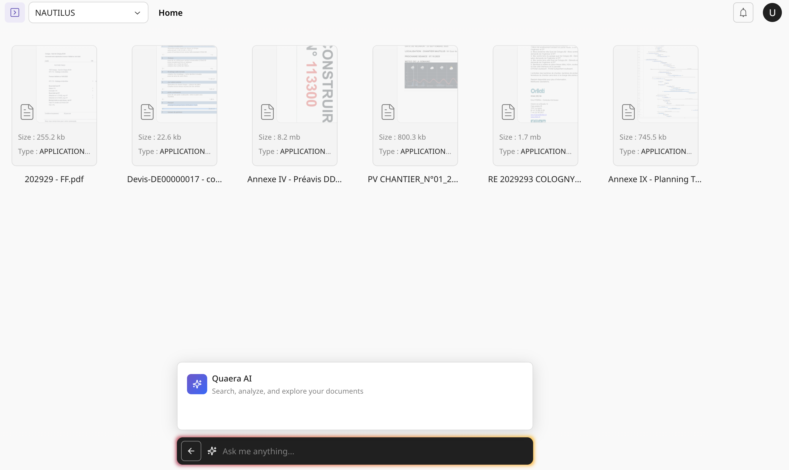 QUAERA AI Dashboard